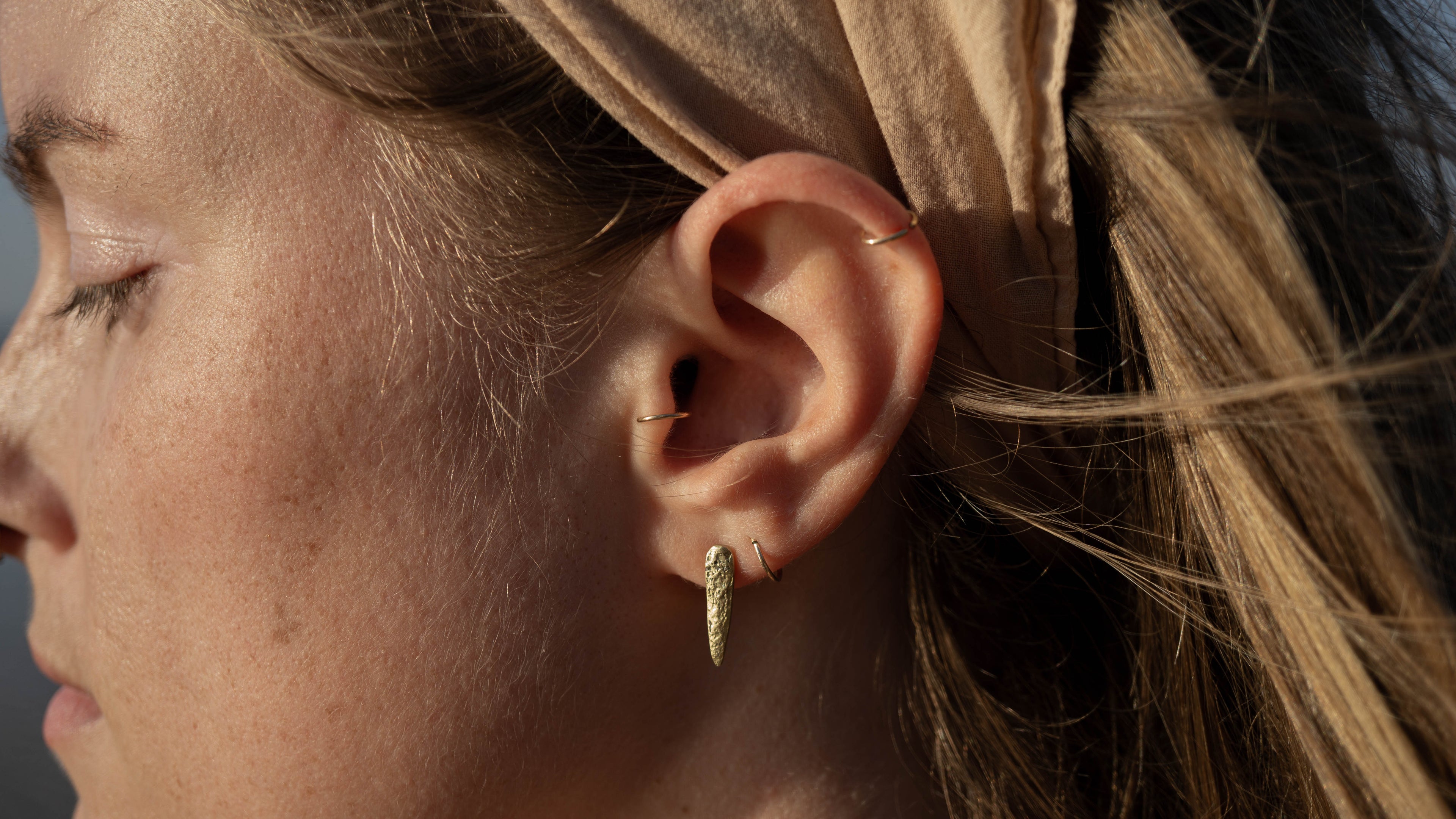 post earrings - sand