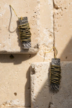 mixed metal wrapped earrings