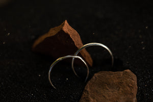 Hammered Half Round Ring in Sterling Silver