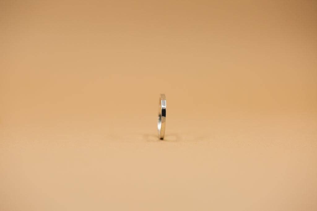 hammered square stacking ring