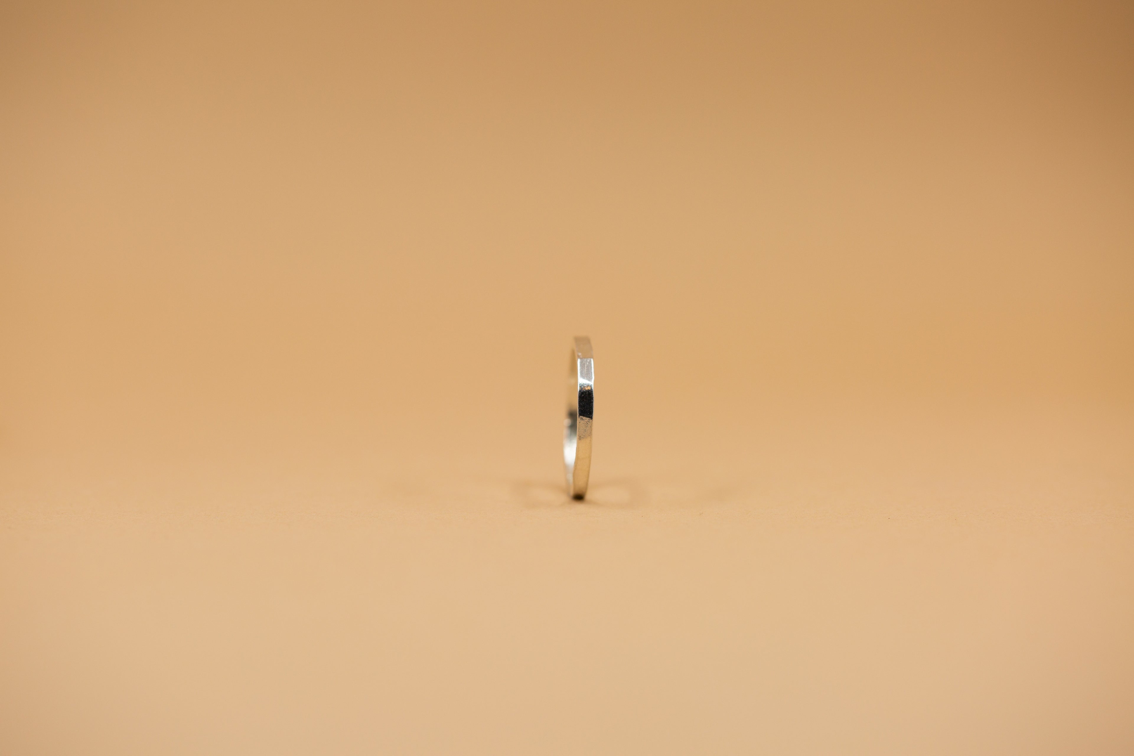 hammered square stacking ring