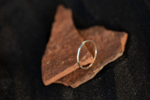 Hammered Square Ring in Sterling Silver