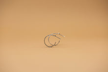 Load image into Gallery viewer, Textured Half Round Hoops in Sterling Silver
