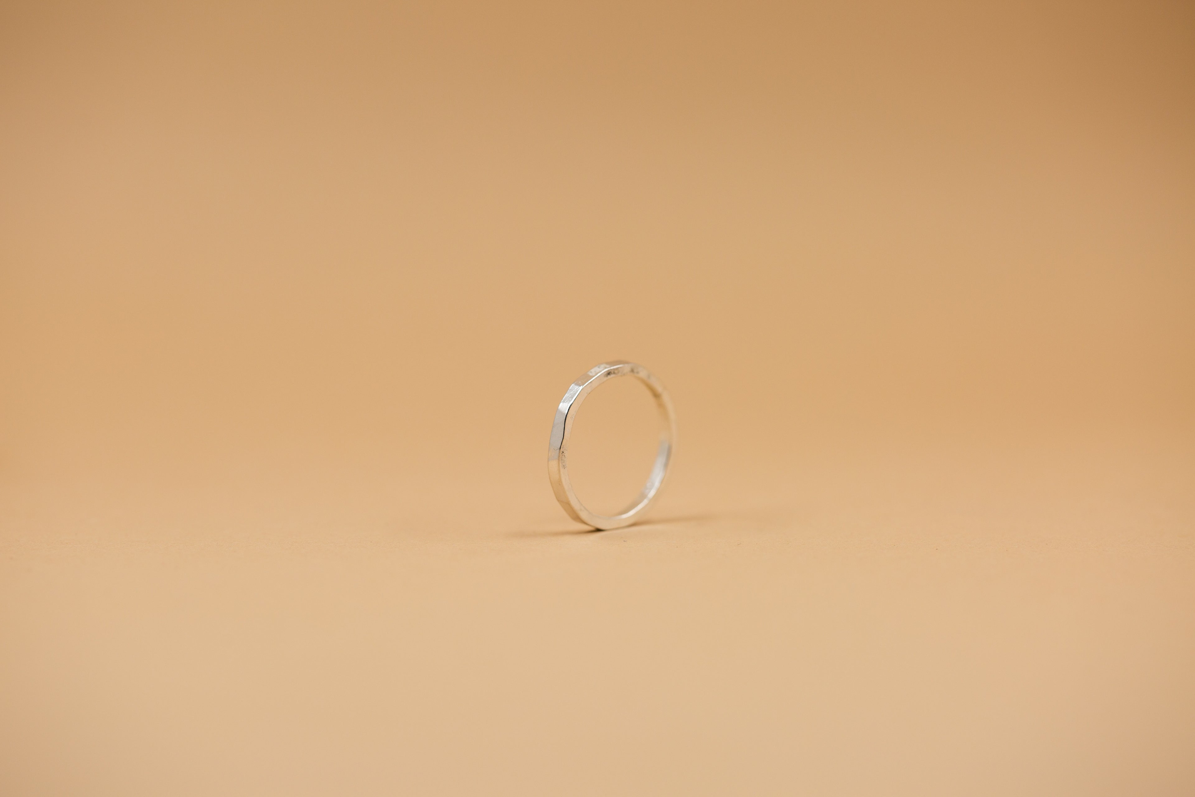 hammered square stacking ring